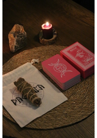 Pembe Cadı Tarot Destesi 78 Kart - Arındırma Kesesi ve Demet Tütsü Hediyeli