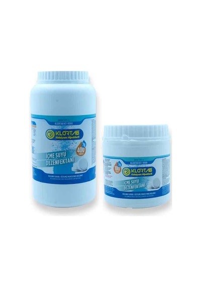 İÇME ve KULLANIM SUYU DEZENFEKTANI 7Gr/100ADET - KLORTAB KALSİYUM HİPOKLORİT 7Gr/100ADET