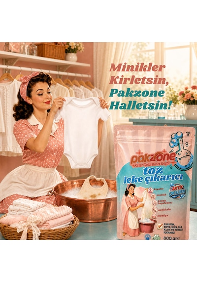 Pakzone Aktif Oksijen Çamaşır Ve Yüzey İçin Çok Amaçlı Oksijenli Toz Leke Çıkarıcı 800 Gr