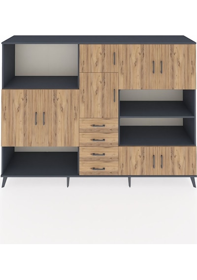 Hyperion Dolap 9 Raflı 4 Çekmeceli 8 Kapaklı 220x44x163 Antrasit-çam Atlas Çam - Antrasit Hyperion Dolap 9 Raflı 4 Çekmeceli 8 Kapaklı 220x44x163 Antrasit-çam Atlas Çam - Antrasit