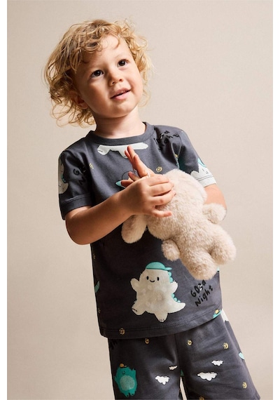 Defacto Desenli 2li Antrasit Pijama Takımı Erkek Bebek H8216a526hsar148 Antrasit-ar148