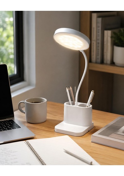 Tr 3 Modlu Led Masa Lambası Ve Kalemlik Esnek Boyunlu Dokunmatik Çalışma Lambası, Kalem Organizerli Masaüstü Diğer 26193487