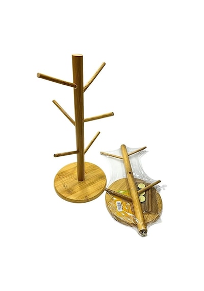 Yuvarlak Bambu Fincan Askısı Sarı