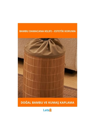 Doğal Bambu Şık Damacana Kılıfı 19 Litrelik Kullanım İçin 1 Adet