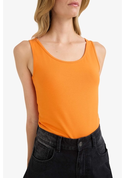 Defacto Slim Fit Dar Kesim Basic Düz Yuvarlak Yaka Atlet I1059az25smog315 Turuncu
