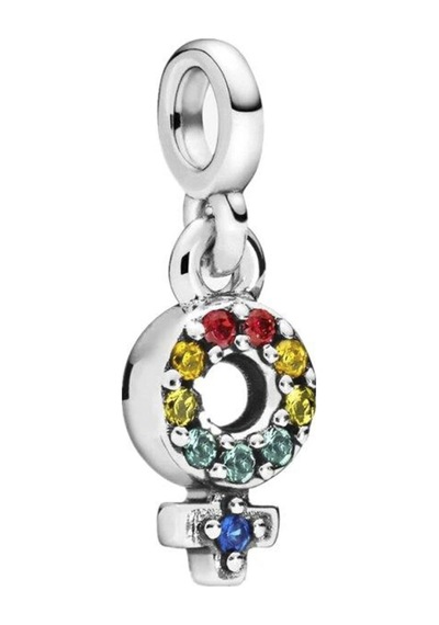 Nur Silver Rengarenk Kadın Sembol Me Gümüş Charm Nur-bl00128