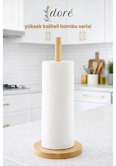Bambu Kağıt Havluluk Masaüstü Yüksek Kaliteli Bambu Rulo Dik Peçetelik Oval Ekru