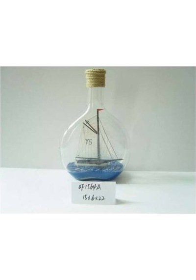 DENİZCİLİK GRUBU › Marine Şişe Gemi-Z&A ŞİŞE GEMİ15X6X22 cm