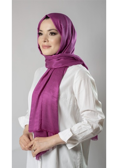 Hürrem Bone Şarabi İnce Çizgili Şal Viskon Kumaş Bursa Dolama 202111 08 Mor