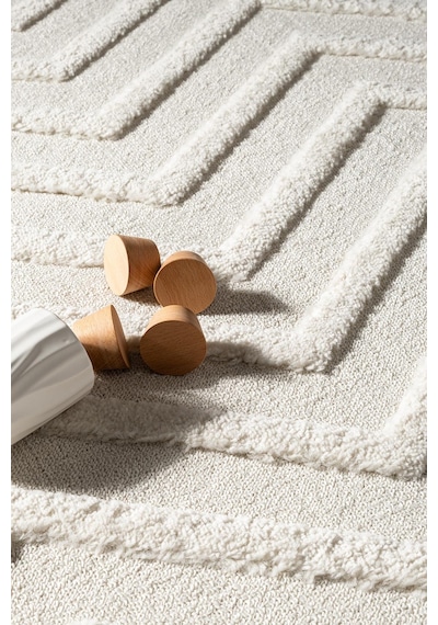 Arta Ct012a Beyaz Halı Dekoratif Sisal Yumuşak Bukleli Tozsuz Salon Halısı Yatak Odası Iskandinav