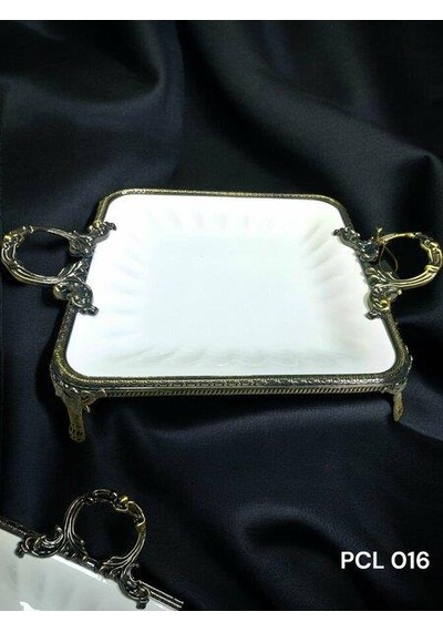 Royking Elegance Kare Sunum Tabak Antique 36 Cm Pcl 016