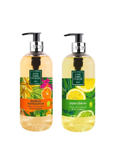 Eyüp Sabri Tuncer Çeşme Limonu + Bodrum Mandalinası Doğal Zeytinyağlı Sıvı Sabun 2 x 500 ML