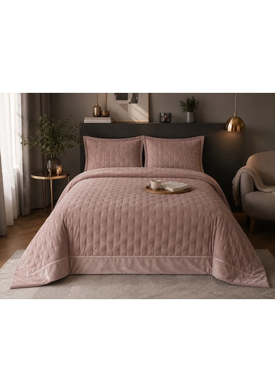 Kapreo Home Flame Sephora Premium Yatak Örtüsü Seti 240 X 260 Toprak Rengi