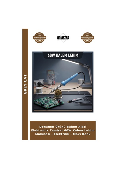 Donanım Ürünü Bakım Aleti Elektronik Tamirat 60w Kalem Lehim Makinesi - Elektrikli - Mavi Renk