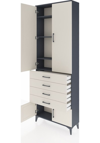 Arges Dolap 4 Raflı 4 Çekmeceli 4 Kapaklı 88x30x243 Antrasit-aytaşı Antrasit Arges Dolap 4 Raflı 4 Çekmeceli 4 Kapaklı 88x30x243 Antrasit-aytaşı Antrasit