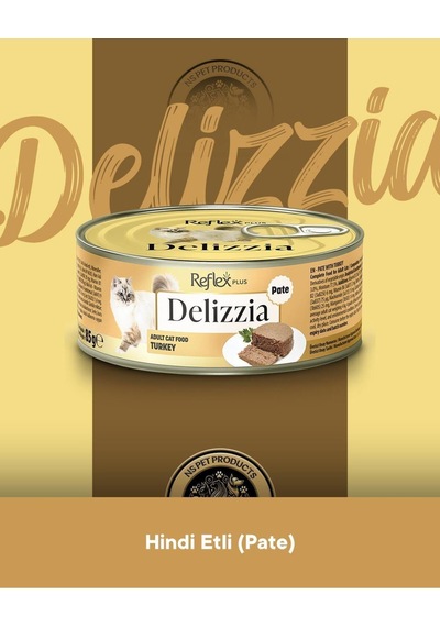 Plus Delizzia Yetişkin Hindi Etli Pate Kedi Maması 12x85 Gram