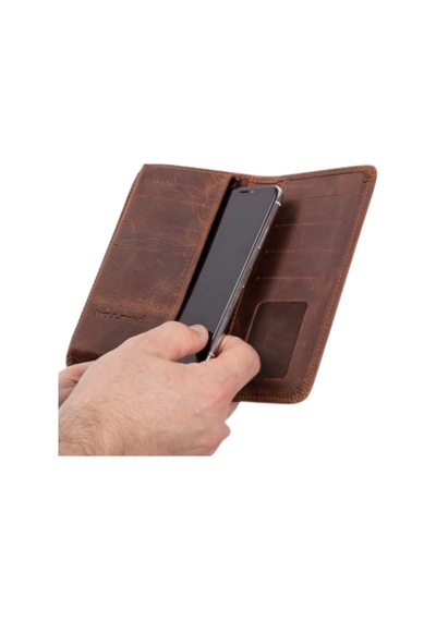 Bouletta 6.5 Inch Uyumlu Deri Kartlıklı Kılıf Hmg02 Kahve
