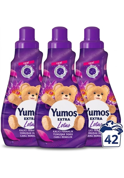 Şeylişeyler - Yumoş Ekstra Konsantre Çamaşır Yumuşatıcısı Lotus 1008 Ml 42 Yıkama 3 Adet 3'lü Set