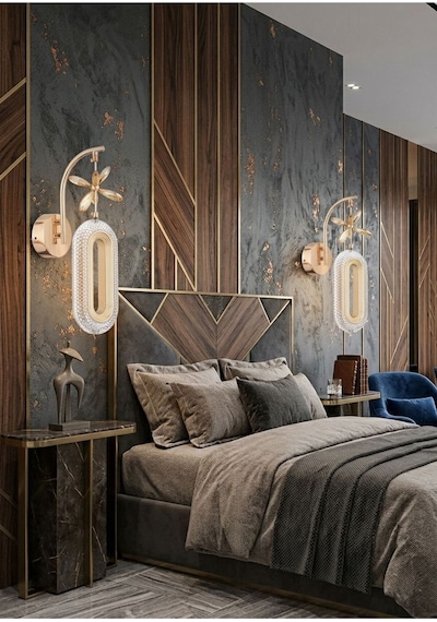 LumiaLighting Eclipse Model Tekli Gold 3 Renk Modu Kristal Taşlı Salon Mutfak Yatak Çocuk Odası Aplik Gümüş