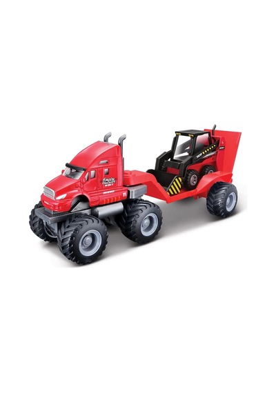 Maisto Builder Zone Taşıyıcı Tır Seti - Kırmızı Tır Çok Renkli