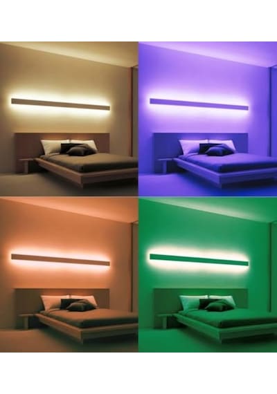 8 Renk Kumandalı Sese Duyarlı Renk Değiştiren Rgb Çubuk Şerit Led Işık Sb-6541 Şeffaf, 100 Cm Diğer