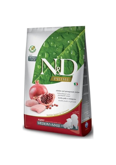 N&D Tavuklu ve Narlı Orta ve Büyük Irk Tahılsız Yavru Köpek Maması 12 KG