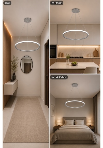 AvizeGO Rizon Led Sarkıt Avize Beyaz Işık Gri