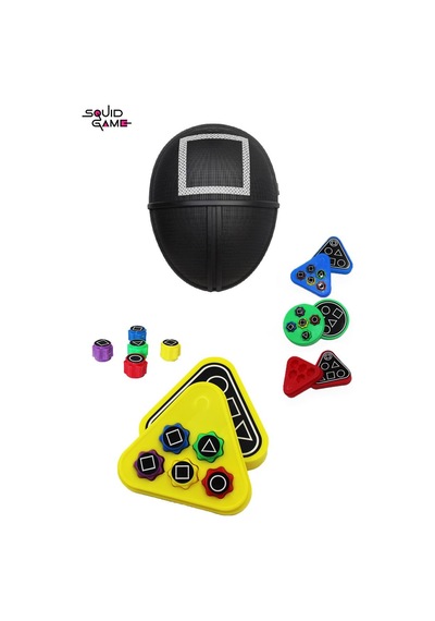 Squid Game Kare Maske + Kutulu Squid Game Gonggi Squid Game 5 Taş Oyuncak Beştaş