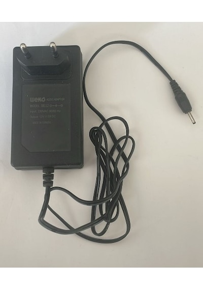 Weko Wk-38112 Yerli Üretim 12 Volt - 2 Amper 2.5 0.7 Mm Uçlu Priz Tipi Adaptör