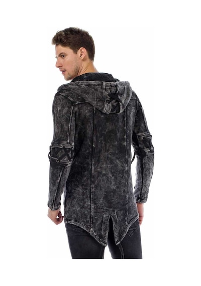 Cipo & Baxx Cl257 Bağcıklı Kapşonlu Fermuarlı Erkek Sweatshirt 001