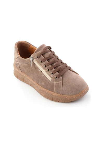 Bambi Kahve Süet Hakiki Deri Kadın Sneaker K01331200302