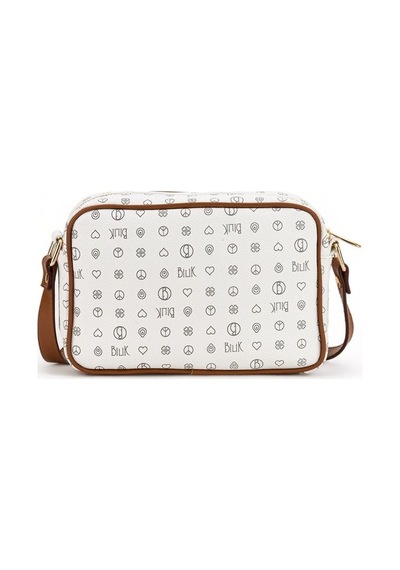 Bilik Deri Monogram Beyaz/taba Kadın Çapraz Askılı Çanta Nv 1002- 001
