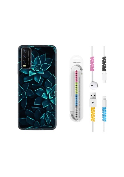 Vivo Y11S Kılıf Kablo Koruyuculu Mistik Çiçekler 1650