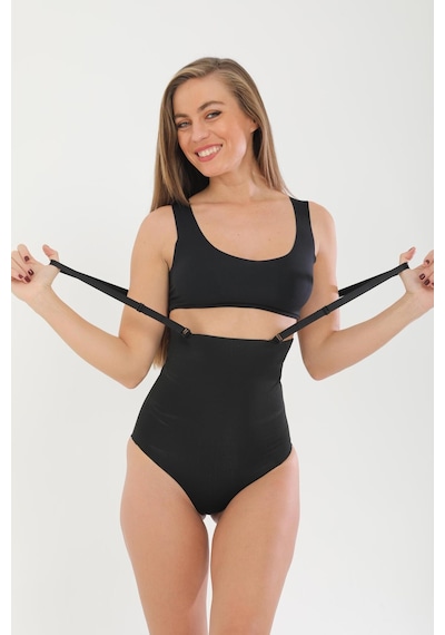 Fit Women Lazer Kesim Askılı Slip Korse Siyah