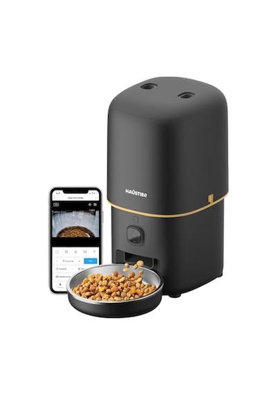 Haustier Pf05 Siyah Kameralı 1080p Fhd Gece Görüş Akıllı Otomatik Kedi Mama Kabı, Tuya App-wifi Uzaktan Kontrol,
