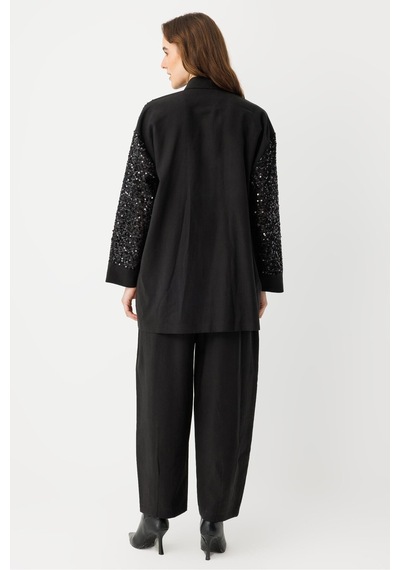 Ghisa Pul Payetli Oversize Takım Siyah - 825108900 Siyah