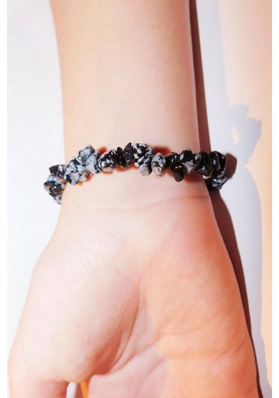Kartanesi Obsidyen Bileklik Kırıktaş 649-3 Çok Renkli