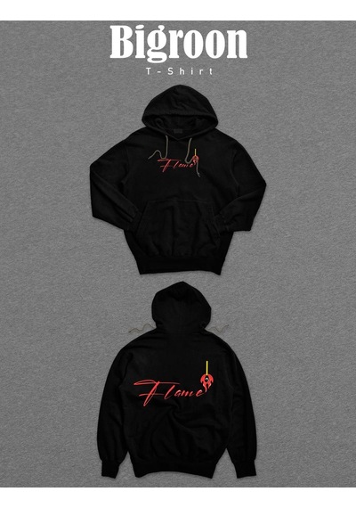 Flame Ateş Kibrit Retro Alev Sweatshirt Unisex Kapüşonlu Hoodie 001
