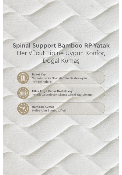 Yataş Bedding Spinal Support Bamboo Pocket Yaylı Ortopedik Yatak 100x200 cm