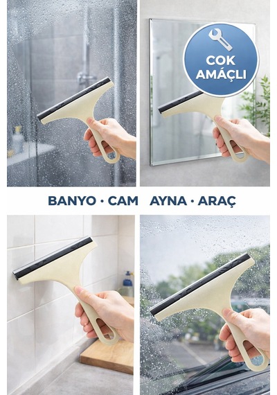 Çok Amaçlı Cam Sileceği Banyo Duşakabin Ayna Cam Temizleme Aparatı İz Bırakmayan Cam Çek Renkli Diğer