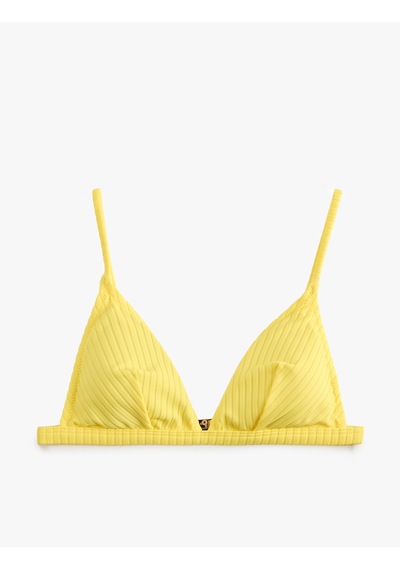 Koton Koton X Sibil Çetinkaya - V Yaka Bralet Bikini Üstü Sarı 6sak10218mm