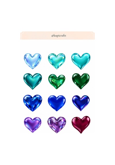 4 Sayfa Kalp Sticker -çeşitli Kalpler Ajanda Scrapbook Journal Etiket - 938332388 Diğer