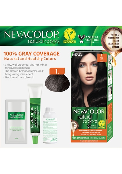 Natural Kalıcı Saç Boyası Seti 1 Siyah