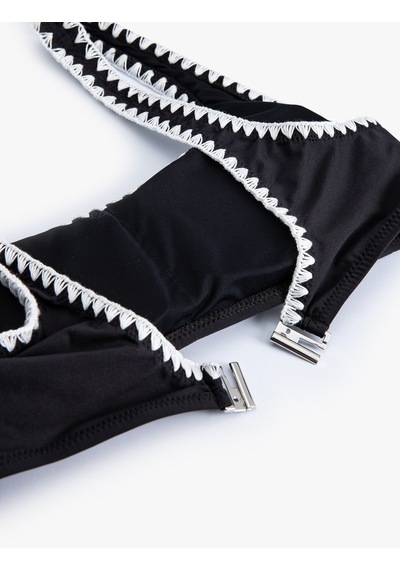Koton Kroşe Detaylı Bralet Bikini Üstü Pedli Siyah 4sak10029mm