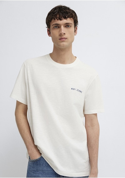 Mavi - Mavi Jeans Baskılı Ekru Tişört 0613577-70057