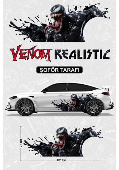Venom Realıstıc Yan Gövde Kaplama Sticker Şoför - 825574607
