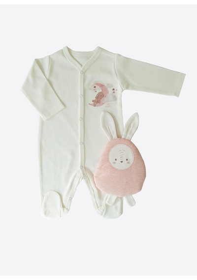 Kitikate Organik Sweet Rabbit 12'li Zıbın Set Ekru Ekru