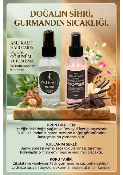 Chocovanille Parfümlü Saç Bakım Yağı %100 Doğal Yağlardan Hair Care Saç Parfümü 150ml