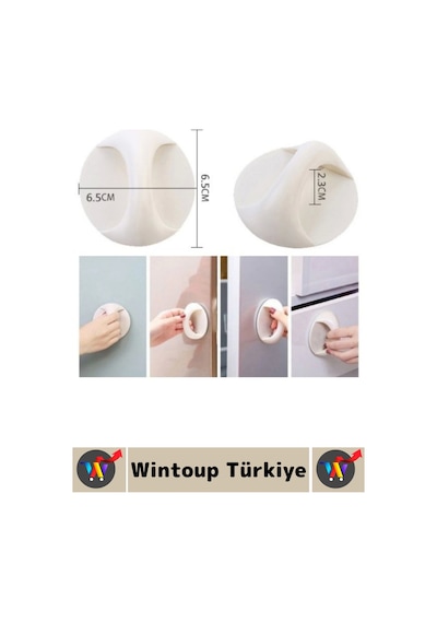 Premium Pencere Dolap Çekmece Fayans Ahşap Çok Amaçlı Kendinden Yapışkanlı Pratik Kulp Tutacak 2 Adt Çok Renkli