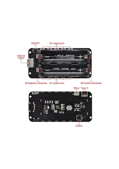 Alkatronik-2X 18650 Pil Şarj Kartı V8 Battery Shield Lityum Li-On Powerbank